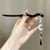 Hanfu Tassel Hairpins For Updos Chinese Hair Sticks  Wood With Tassel Vintage Hanfu Chinese Ancient Drama Hair Stick  Silver