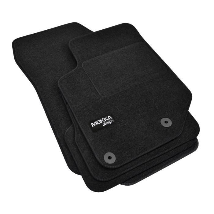 Tapis de sol - Logo - Opel Mokka 2 - Velours noir - 4 pièces - Antidérapant - Sur mesure