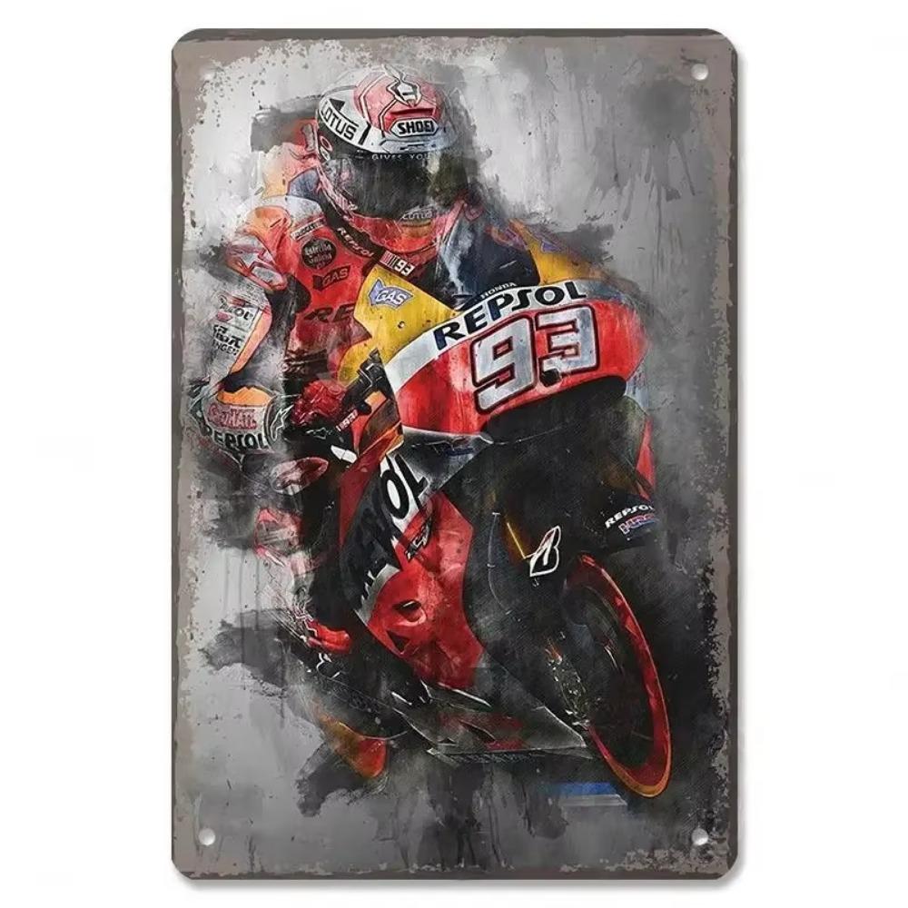 Vintage Metal Tin Signs Motor Sports Posters Decor Motorcycle Racing Retro Metal Plaque Wall Art Decor for Garage Bar