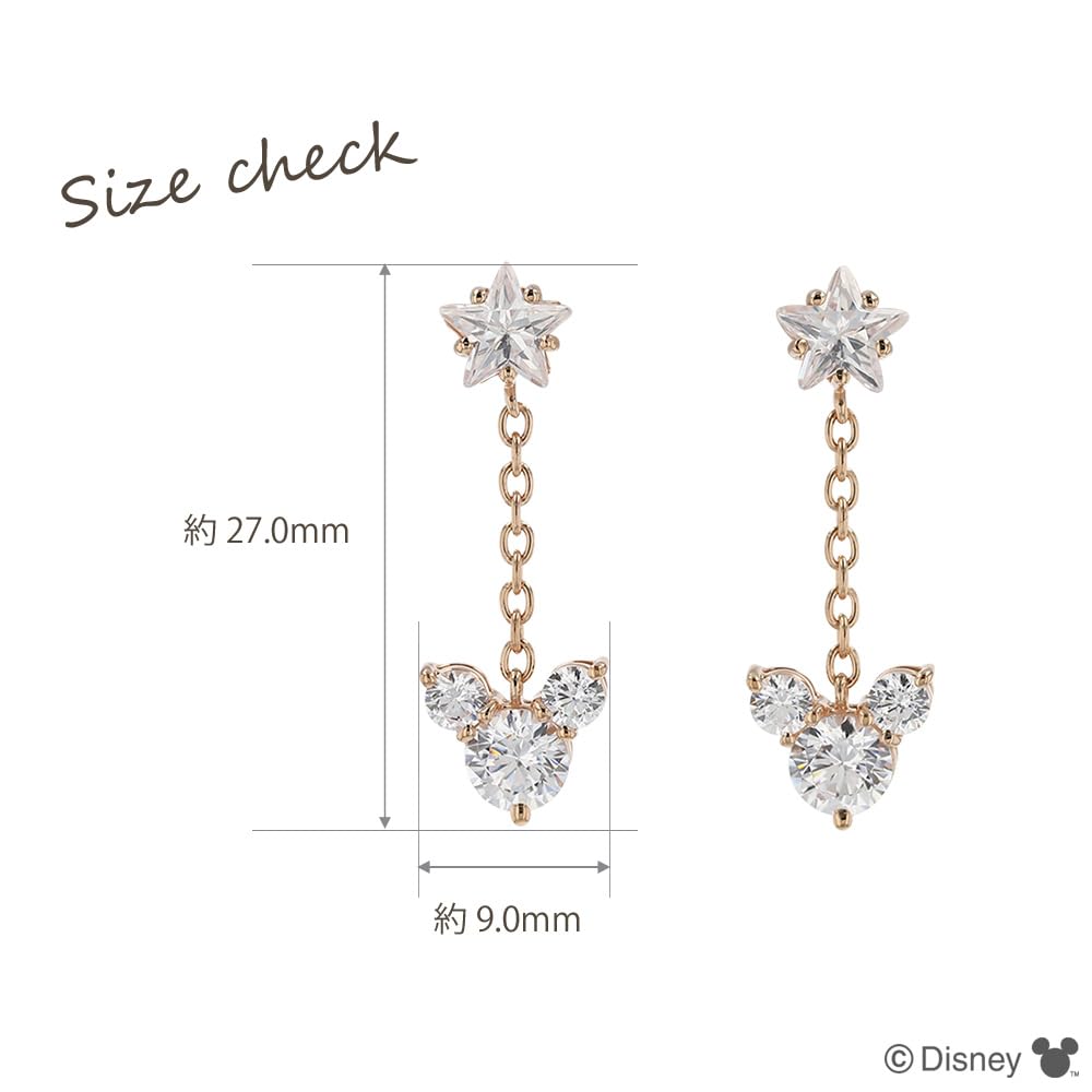 Disney Mickey Silver Earrings Pink Gold Cubic Zirconia VPRDSW0003 [Disney]