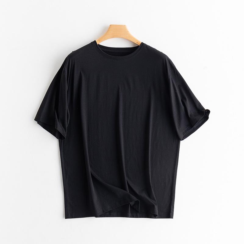 

Ю Юэ 2025 Весна/Лето Футболка женская из шелка тутового дерева с коротким рукавом и круглым вырезом, свободного кроя S