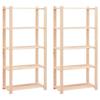 Storage Shelves - vidaXL - 2 Pcs - Solid Wood - 80x38x170 Cm - Capacity 250 Kg