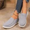 Fashion Plus Size Single Shoes Autumn New Round Toe Deep Mouth Cloth Embroidered Soft Sole Non-slip Flats