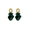 Folded Petals Fringed Long Earrings Retro Hong Kong Style Metal Dark Green Classic Contrasting Color Design Earrings Women