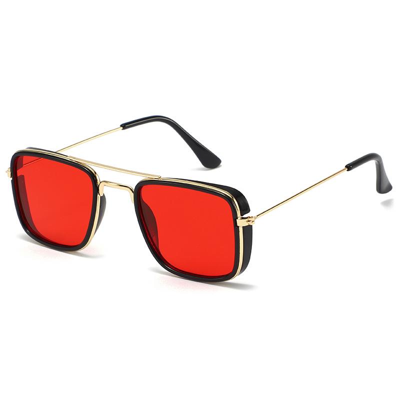 New double beam metal square fashion sunglasses trendy marine film women's glasses sunglasses UV protection