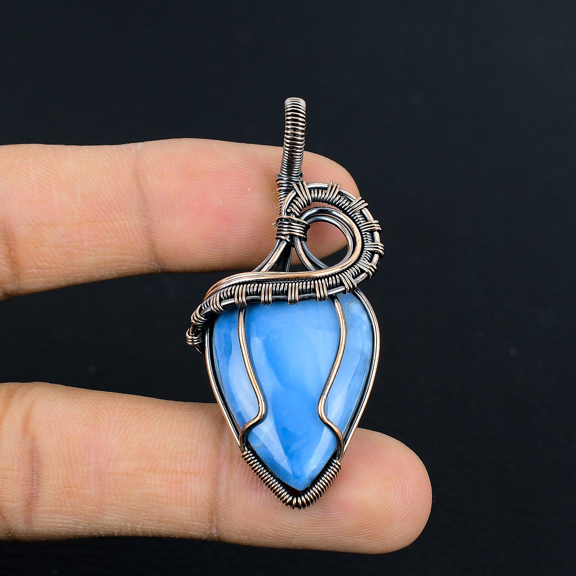 

Подвеска с опалом Оуайхи, Ювелирное изделие, обернутое медной проволокой 999 пробы, Подвеска с драгоценным камнем, Подарок для нее, Изящное ювелирное изделие ручной работы 2.55 Inches