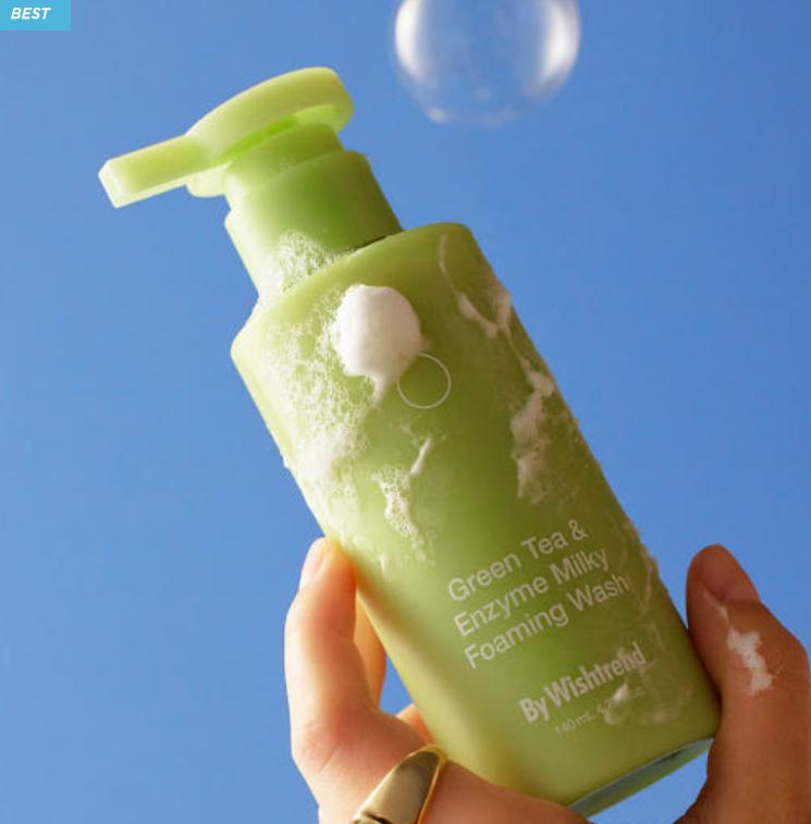 By Wishtrend Green Tea & Enzyme Milky Foaming Wash – Gentle Daily Cleanser 140ml