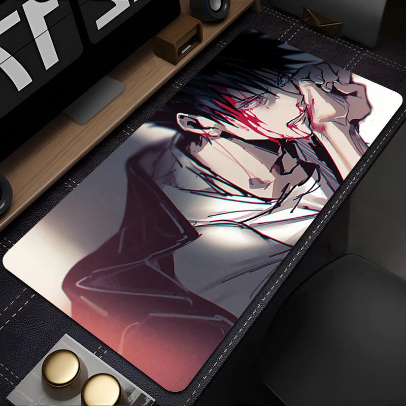 Tappetino Mouse da Gioco Cool Tappetino da Scrivania Computer Jujutsu Kaisen Megumi Tappetino Tavolo Tastiera Laptop Gomma Antiscivolo Retro Tappetino Mouse Cuscino