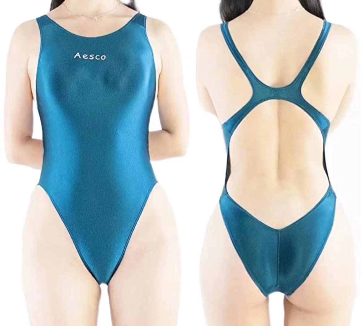 

Конкурентный Половина Отличный Легко Надевать и Снимать Мягкий к Милый и Супер Сексуальный Блестящий С высоким вырезом для ног Школьная Гимнастика Йога Одежда Павлин [AESCO]