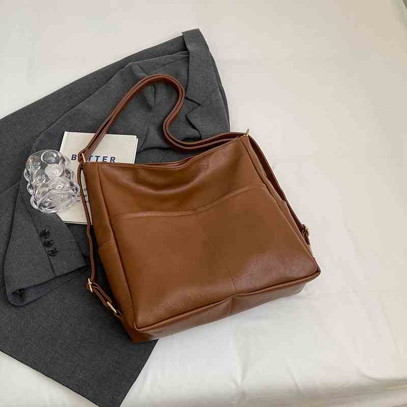2024 New Autumn Winter Women's Bag Fashion Versatile Solid Color Single Shoulder Bags Simple Commuter Large Capacity PU Backpack