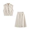 European and American style wholesale women's clothing, fashionable versatile and elegant cross-border casual linen sleeveless top