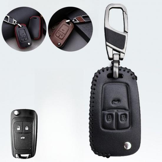 Genuine Leather Car Key Fob Case Cover For Chevrolet Impala Camaro Cruze Equinox