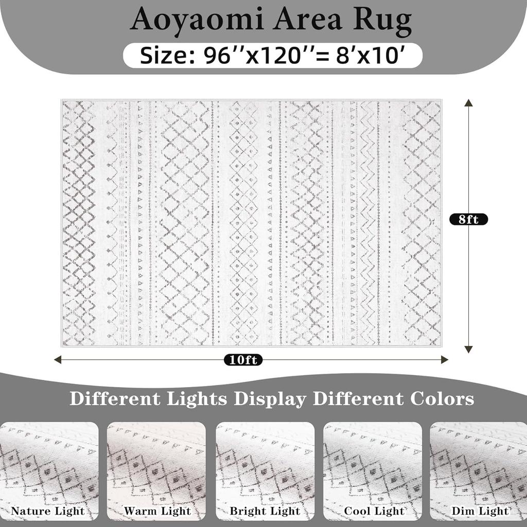 Bohemian Geometric Rug Stain-Resistant and Durable Bedroom Entrance Mat Bedside Rug Living Room Sofa Rug Home Decor