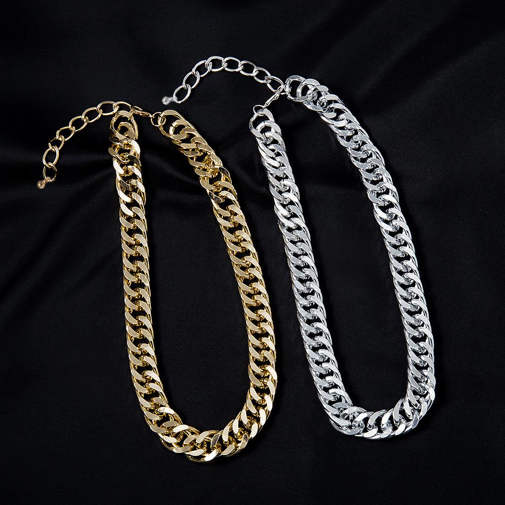 Punk Hip Hop Curb Cuban Thick Short Choker Necklace Simple Minimalist Chunky Collar Chain Women Jewelry Party Steampunk