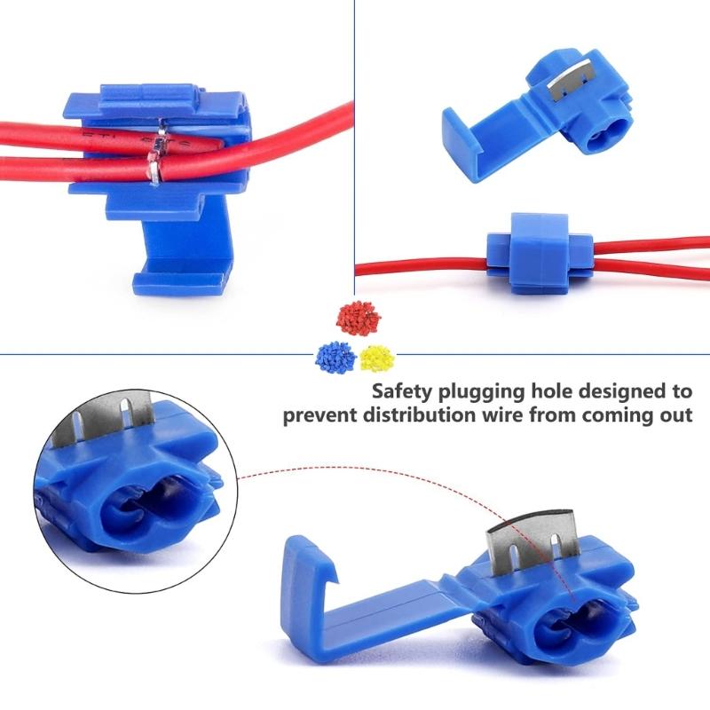 Color Stripless Wire Terminals Quick Install Electrical Connectors Heat Resistant for Home Car Lighting Systems