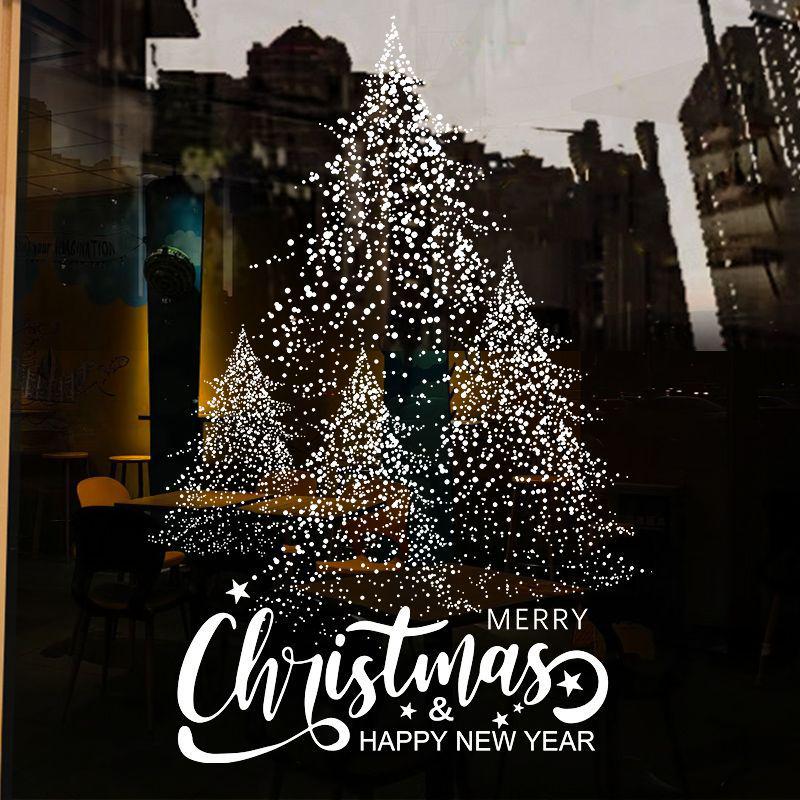 

Статические рождественские наклейки на окна: Праздничные венки и украшения для витрин и дверей магазинов 2025 CT-2637