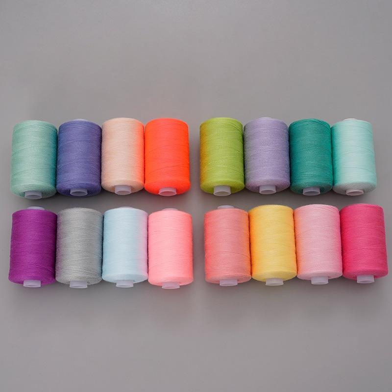 Fil à coudre combiné de 16 couleurs, 1000 yards, pour machine à coudre, ensemble de fils en Polyester 402, DIY