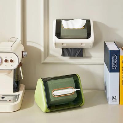 Desktop-Taschentuchbox, kreativer Taschentuch-Organizer, wandmontierter Taschentuchbehälter, Papierhalter, Serviettenhalter, Haushalts-Aufbewahrungsbox