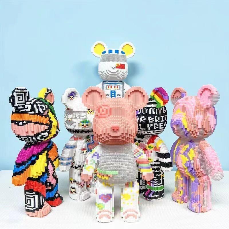 Kreative Halbanatomie Bär Nano Bausteine Cartoon Farbe Mit Schublade Modell Mini Diamant Ziegel Spielzeug Für Kinder