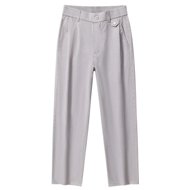 2026 Summer Men's Ankle-Lenght Dress Pants Fashion Men Casual Slim Lightweight Trousers Male Vintage Streetwear Straight Pants