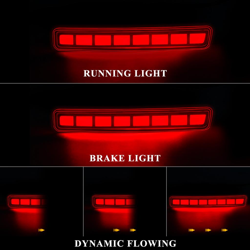 For Toyota Prius V       For Scion tC LED Rear Bumper Reflector Lights Driving Brake Dynamic Turn Signal