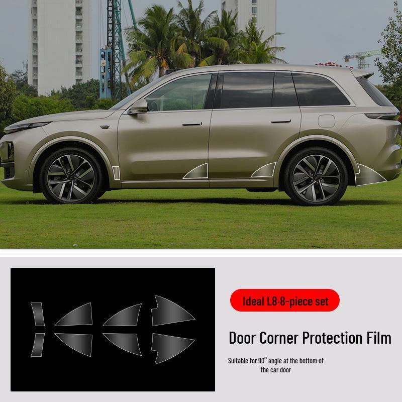 Ideal L8 Car Door Corner TPU Protection Film - Transparent, Front & Rear Triangle Area Paint Shield.