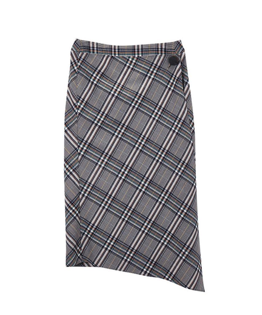 AVA MOLLI Jenia Check Lap Skirt (Brown)