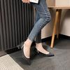 Strength Fashion Versatile Flying Knitting Comfortable Coarse Heel Pointed Small Square Head Knitted Women's Shoes