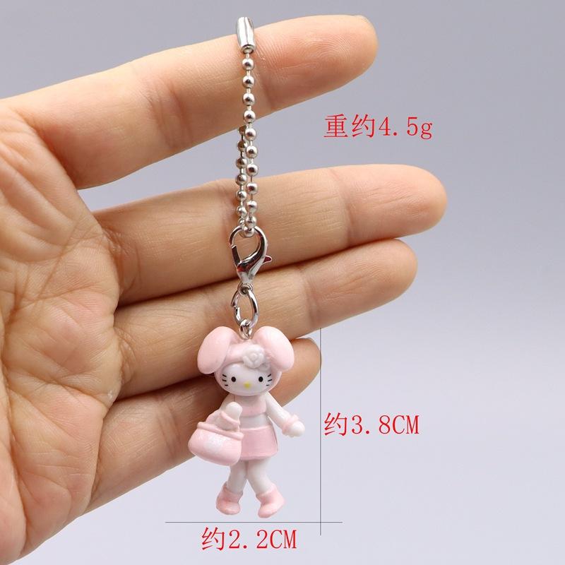 Non-Toxic 1Pcs Cartoon Kawaii Bread Bear Cute Little Yellow Chickek Figures Action Cartoon Keychains Bag Accessories Pendants Gift