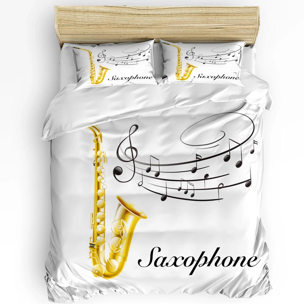 3pcs Bedding Set Blackboard Rock Music Electric Guitar Home Textile Duvet Cover Pillow Case Boy Kid Teen Girl Bedding Covers Set