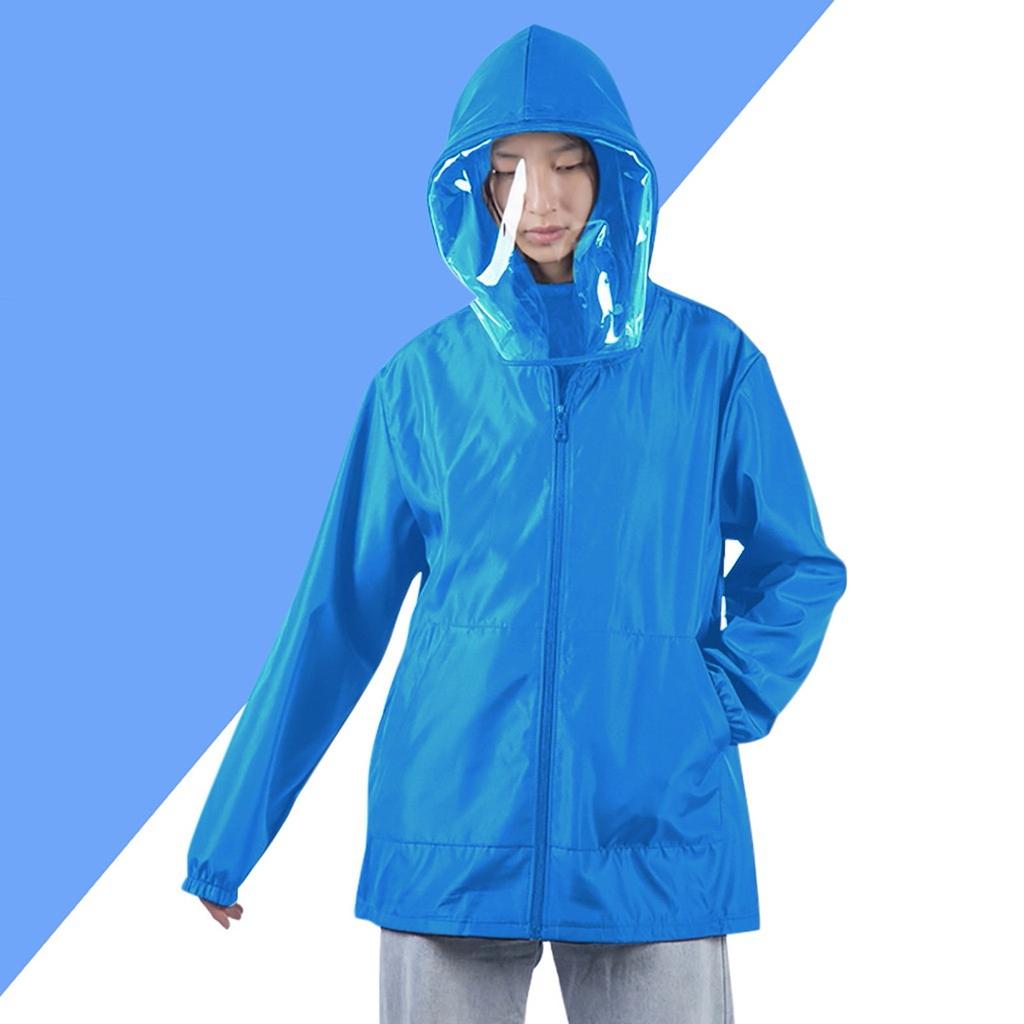 Men Women Hooded Isolation Protective Clothing Droplet  Color Coat Raincoat