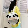 Schoolbag cute red panda flower doll plush bag Korean version sweet girl large capacity translucent single backpack