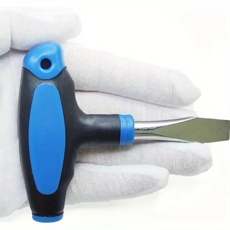 T Handle Slotted Screwdriver Set Steel Construction With Anti Slip Ergonomic Design For DIY Projects And Equipment Maintenance