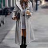 Warm Winter Coat for Women Thick Woolen Mid Calf Overcoat with Hooded Hat Long Sleeve Solid Color Outdoor Lady Jacket