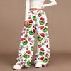 Women's Casual Fashion Christmas Print Elastic Waist Loose Plush Wide Leg Pants