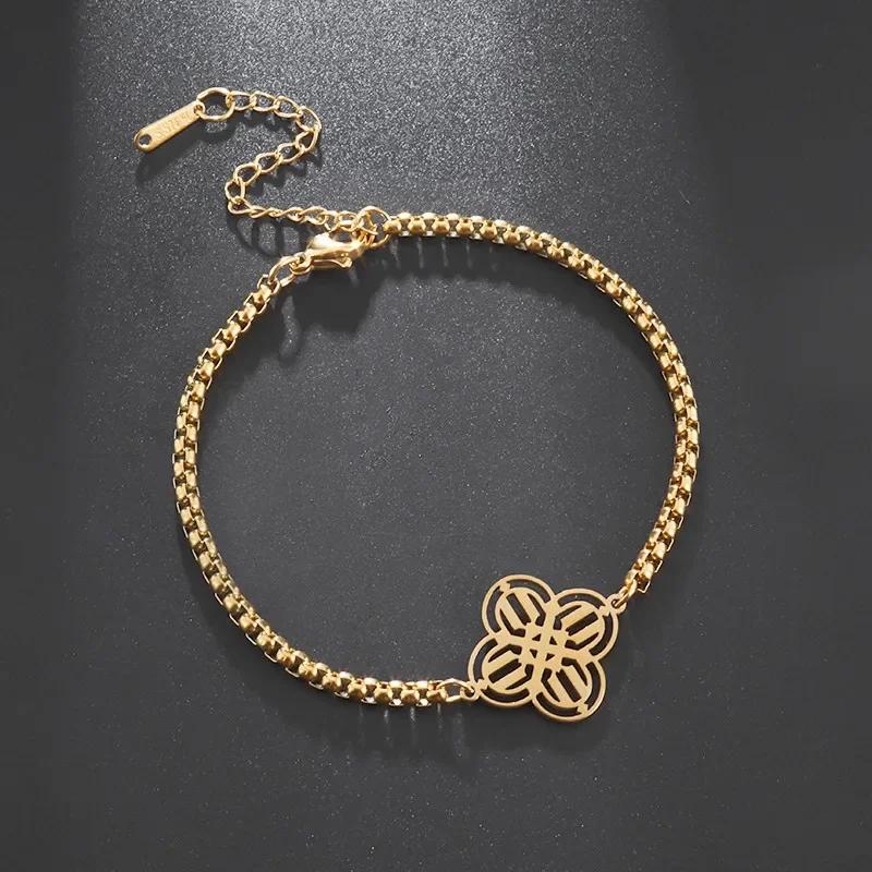 Fashion Charm Witch Knot Necklace Stainless Steel Irish Celtic Knot Pendant Witchcraft Amulet Magical Jewelry Gift for Girls