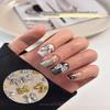 50Pcs Gold Silver Brief French Bow Tie Bowknots Ribbon Resin Nail Art  Decorations Manicure Imitation Metal Charms