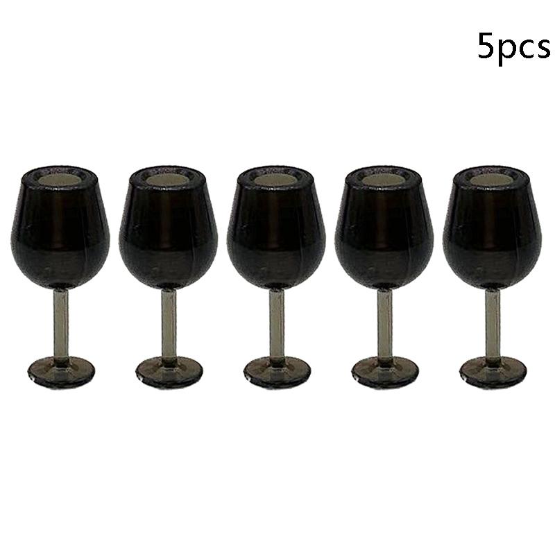 5Pcs Dollhosue Miniature Red Wine Cup Wine Glasses Doll House Foods Groceries Kitchen Fairy Garden Scene Decor Furniture Toy