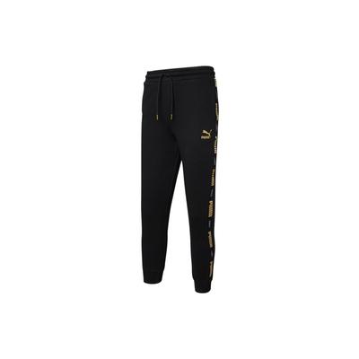 Luxe Side-Striped Sweatpants Long Mid-Waist Tapered Knit Sports Pants Men Bottoms Black 534966-01