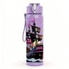 1PC Ancient Sailing Ship Pattern 750ml Color Plastic Sports Water Bottle Leakproof Flip Straw Lid Suitable for Sports Office Home Use