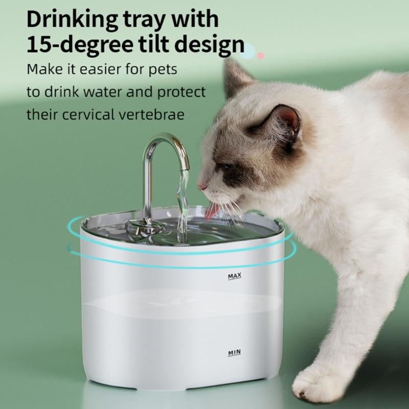 Replendished Automatic Waterer Cats Dog Water Dispenser Quiet Automatic Dog for Home or Travel