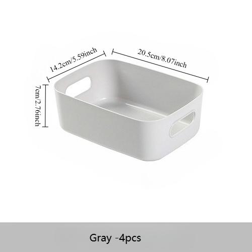4pcs Stackable Plastic Storage Bins-Durable Rectangular Organizers for Kitchen,Bathroom,Pantry&Closet Organization,Shelf Baskets