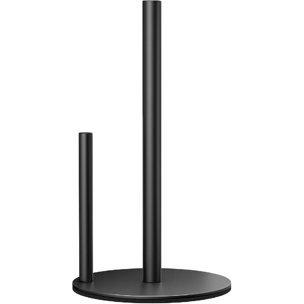 Black Paper Towel Holder Stand for Kitchen Countertop and Bathroom, Stainless Steel Kitchen Upright Paper Towel Holder for Large and Standard