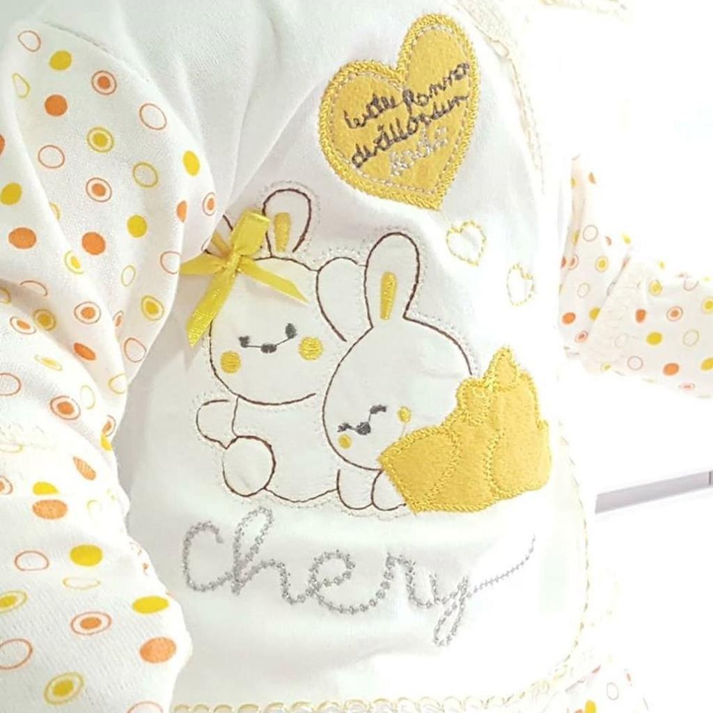 Set de 5 bucăți pentru spital pentru copii Chery Heart Rabbit - Galben
