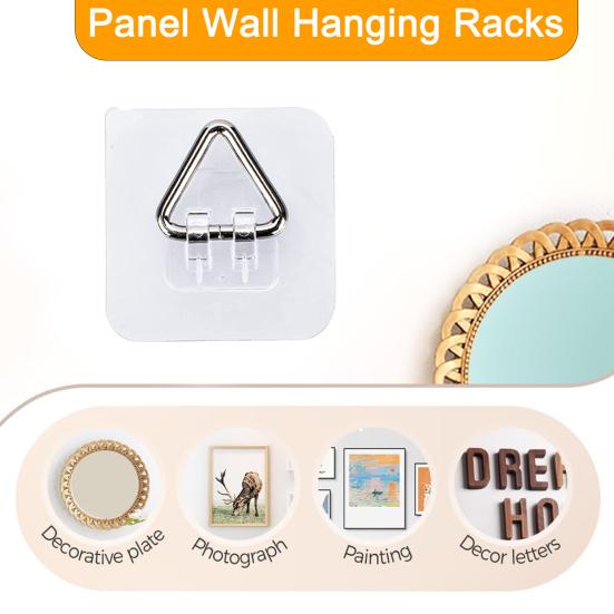 10/20/30Pcs Invisible Adhesive Plate Hangers Strong Load-bearing Easy to Install Wall Plate Hangers Picture Hanging Vertical Hooks