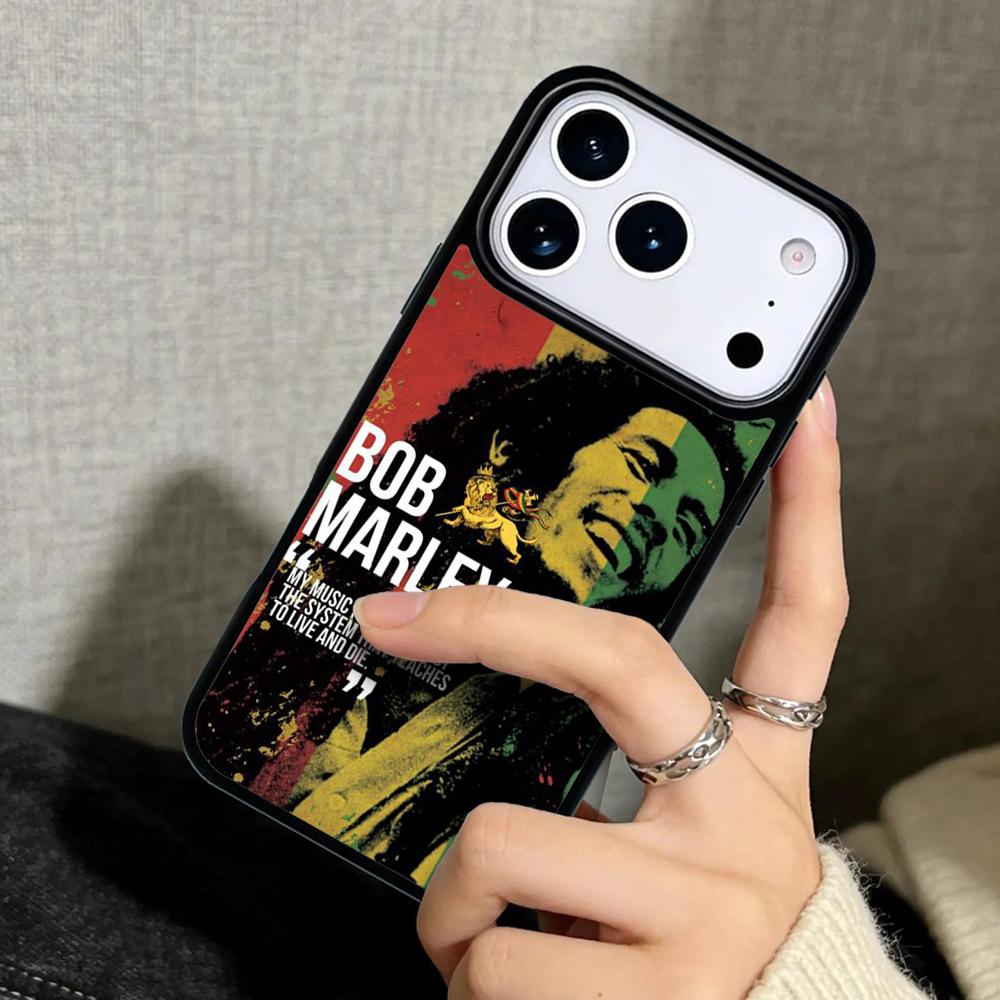 Capa Case for iPhone 17 Air 16 Pro Max 15 Plus 11 13 Mini 14 12 Back Phone Cover Bob Marley Quotes Rasta Reggae