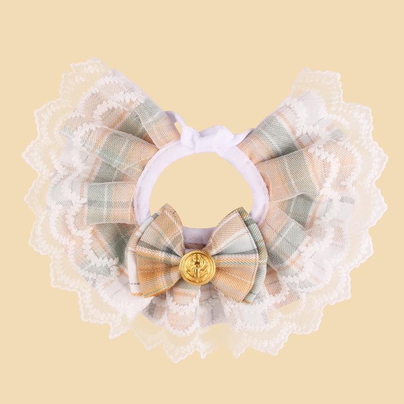 

Pet Saliva Wipes, Fabric Lace Knitted Decorative Items, Cat and Dog Collars, Dog and Cat Scarves, Pet Scarves S жёлтый