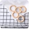 5Pc 70Mm Natural Baby Wooden Teething Rings Teether Wooden Baby Teethers Baby Accessories For Kids Diy Crafts Children Goods Toy