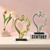 Home Decor Nordic Style Couple Statue Abstract Heart Shape Resin Figurines Romantic Lovers Sculpture Living Room