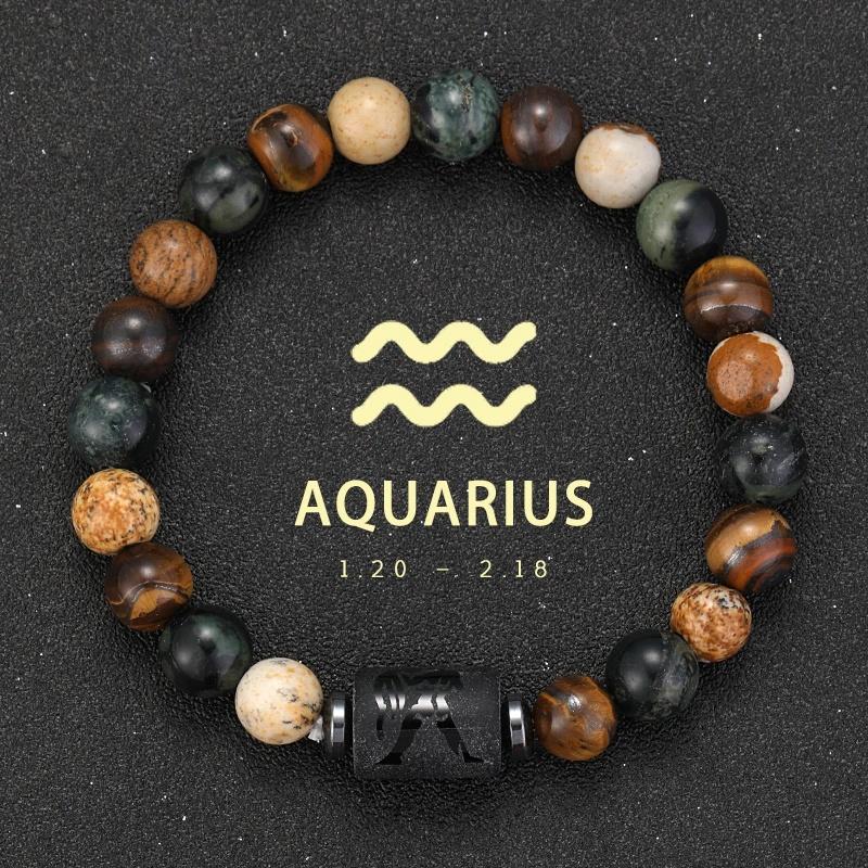 12 Zodiac Signs Bracelets Capricorn Taurus Cancer Virgo Pisces Bracelets Ladies Men Couples Friendship Jewelry Gift Bracelets